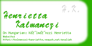 henrietta kalmanczi business card